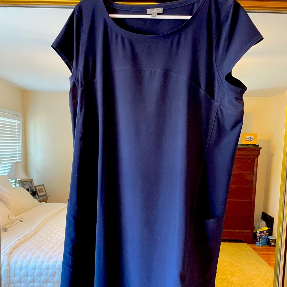 Talbots navy blue, light weight dress.  Size L.